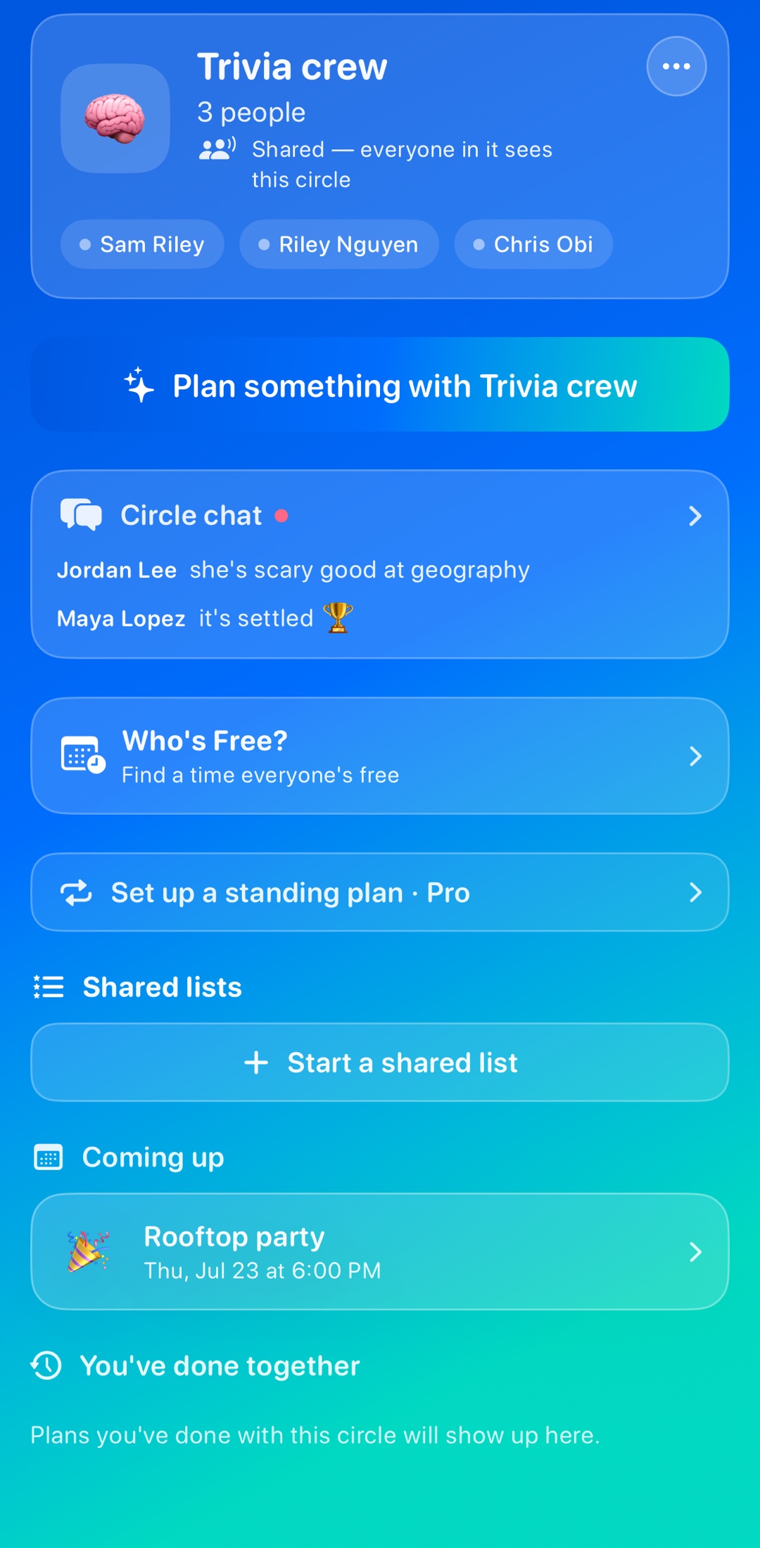 The group you plan with, in one place