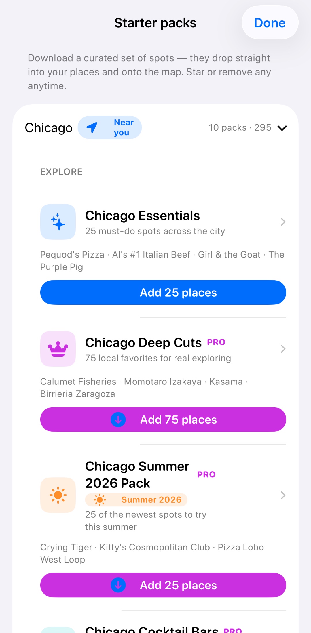 Start with a city's best, already loaded