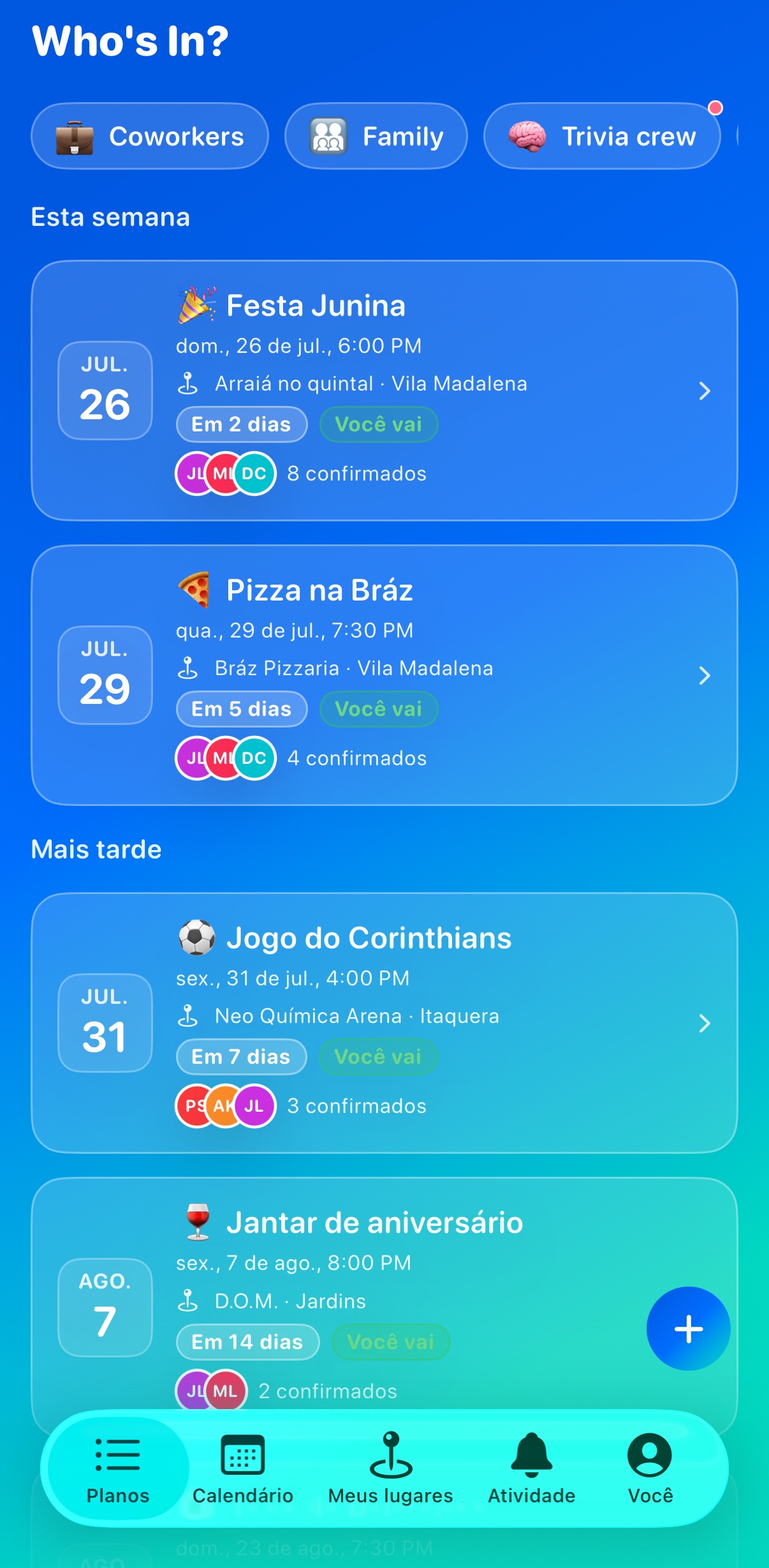 Whosly — Um app, todos os planos